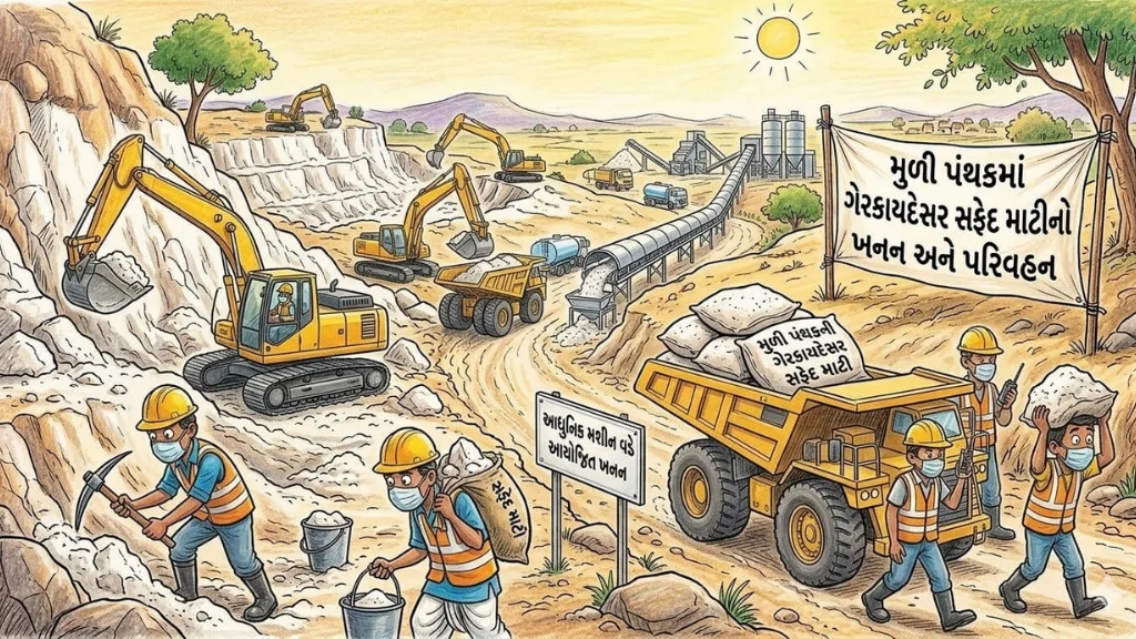 મુળીના સરલા તળાવમાં ગેરકાયદેસર ખનીજ ખનન કરનાર છ સામે લેન્ડ ગ્રેબીંગ