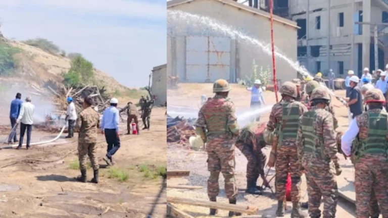 ધ્રાંગધ્રાની DCW કંપનીમાં મોકડ્રીલ, 17 મિનિટમાં જ આગ કાબુ મેળવાયો