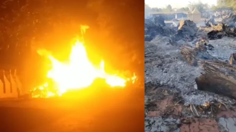 મુળીના ખંપાળિયા ગામે અસામાજિક તત્વોએ સ્મશાનમાં અગ્નિસંસ્કારના લાકડા સળગાવી દીધા