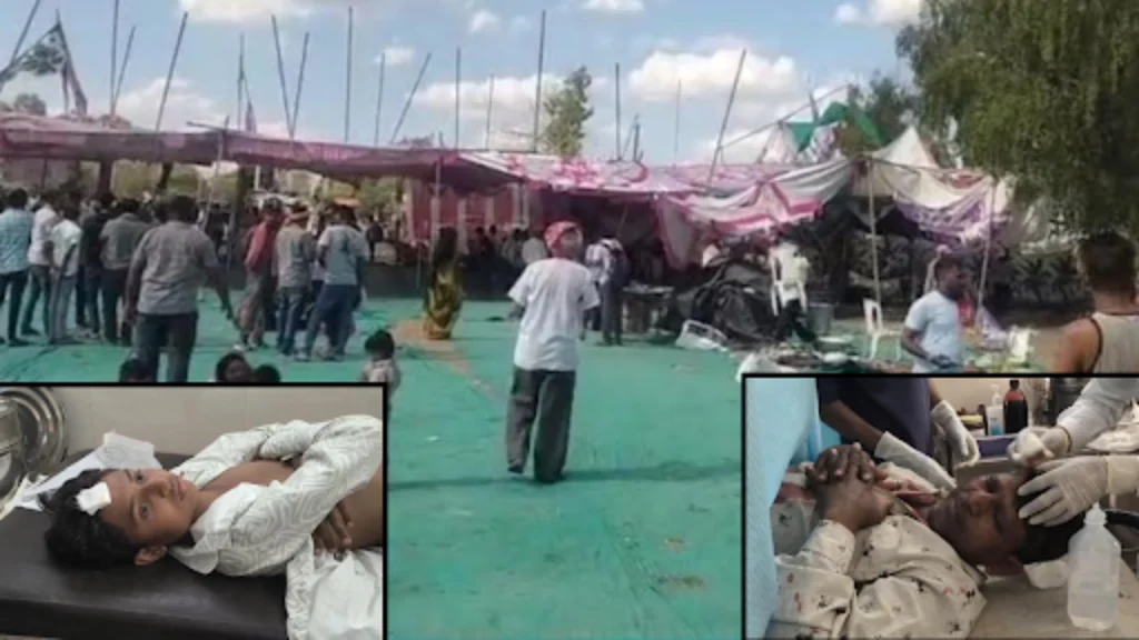 લીંબડીમાં ભારે પવનથી પદયાત્રી સેવા કેમ્પનો મંડપ તૂટ્યો: આરામ કરી રહેલા બે યાત્રિકો દબાયા