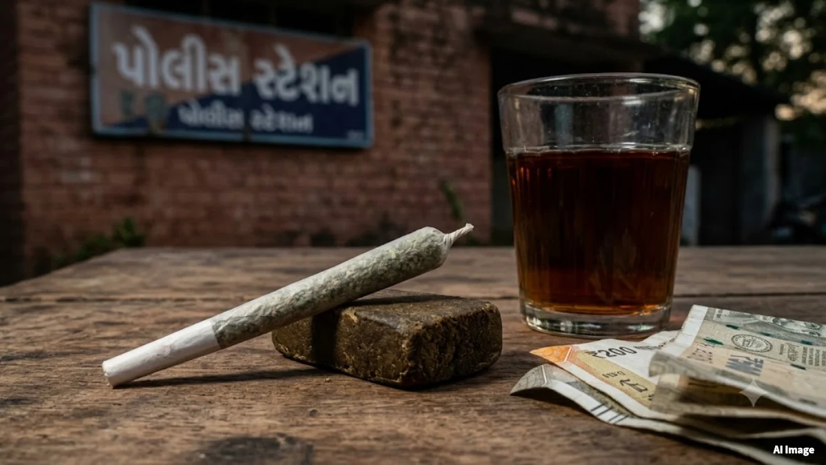 Khambhalia Police team investigating drug prohibition case of Surendranagar