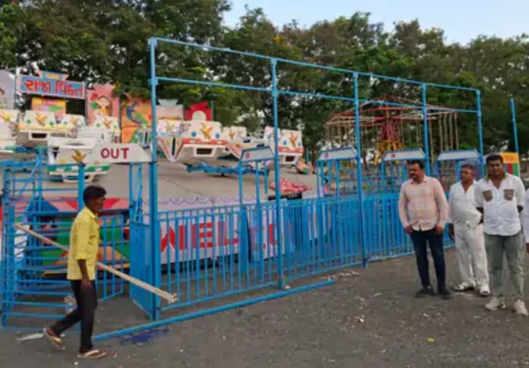 Sayla Lalji Maharaj Temple Lok Mela Stalls Setup